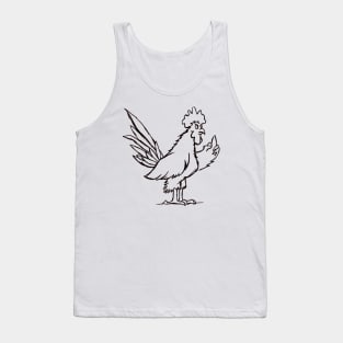 Funny Rooster With Attitude Joke Tank Top